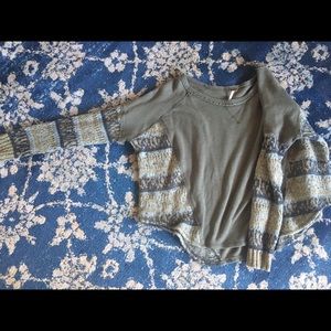 Army green free people slouchy sweater